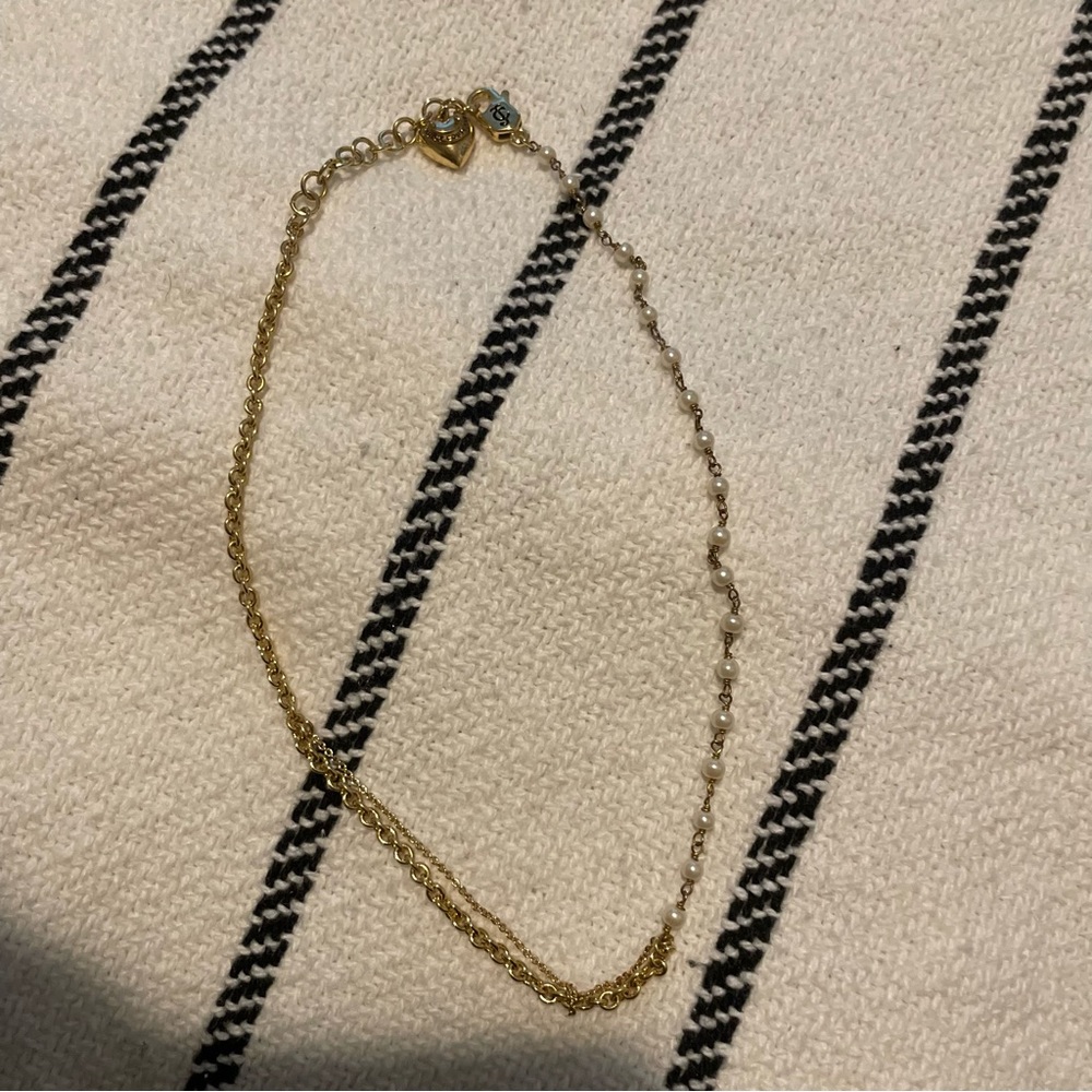 Juicy Couture Pearl Chain Gold Necklace